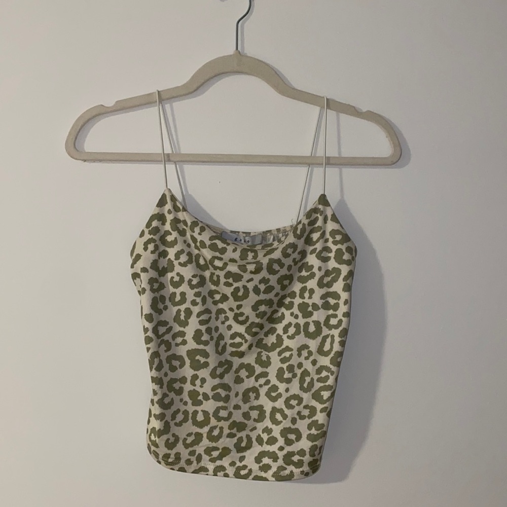 Green leopard print tank